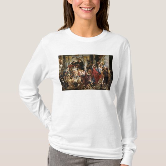 Christus Rijden de Merchants van de tempel T-shirt (Voorkant)