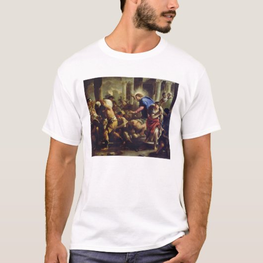 Christus Rijden de Merchants van de tempel T-shirt (Voorkant)
