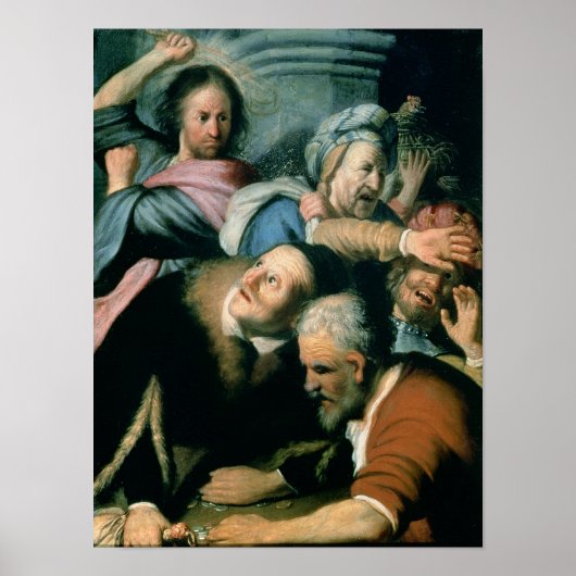 Christus Rijdt de Moneychangers Poster (Voorkant)