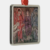 Christus scheidt de schapen van de geiten, 6 cen metalen ornament (Rechts)