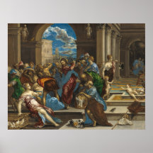 Christus schoonmaken - El Greco, Grieks Poster met