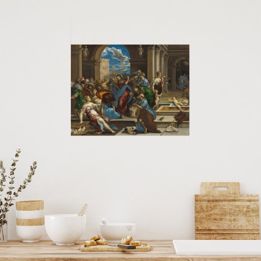 Christus schoonmaken - El Greco, Grieks Poster met (Keuken)