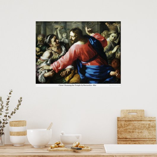 Christus schoonmaken van de tempel door Bernardino Poster (Keuken)
