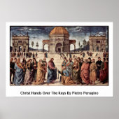Christus slaat de sleutels over van Pietro Perugin Poster (Voorkant)