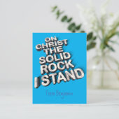 Christus Solid rock Christelijke Bijble quote typo Briefkaart (Staand voorkant)