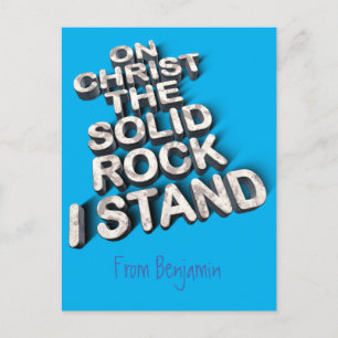 Christus Solid rock Christelijke Bijble quote typo Briefkaart