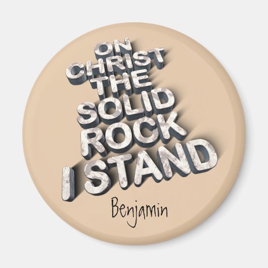 Christus Solid rock Christelijke Bijble quote typo Magneet (Voorkant)