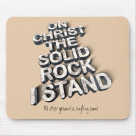 Christus Solid rock Christelijke Bijble quote typo Muismat
