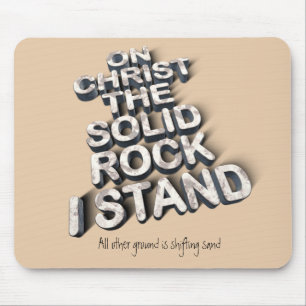 Christus Solid rock Christelijke Bijble quote typo Muismat