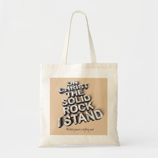 Christus Solid rock Christelijke Bijble quote typo Tote Bag (Voorkant)