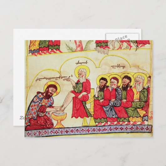 Christus spoelde de disciples voeten briefkaart (Voorkant / Achterkant)