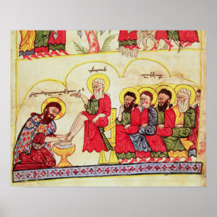 Christus spoelde de disciples voeten poster