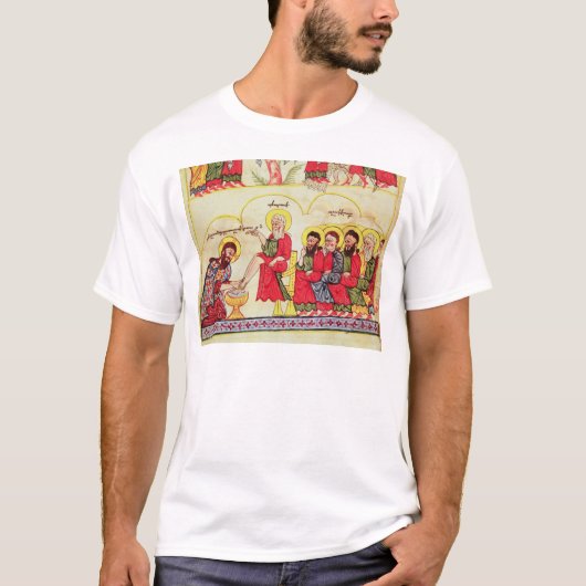 Christus spoelde de disciples voeten t-shirt (Voorkant)