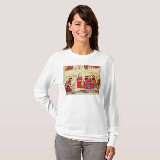 Christus spoelde de disciples voeten t-shirt (Voorkant volledig)