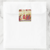 Christus spoelde de disciples voeten vierkante sticker (Tas)