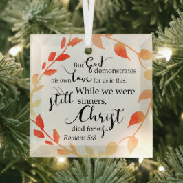 Christus stierf voor ons Bijbelse Verse Herfst her Glas Ornament