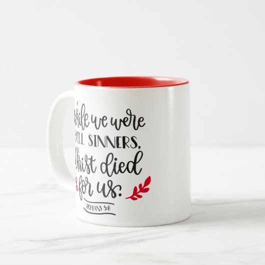 Christus stierf voor ons mok (Voorkant links)