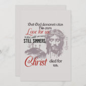 Christus stierf voor ons Romeinen 5:8 Feestdagenkaart (Voorkant / Achterkant)