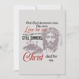 Christus stierf voor ons Romeinen 5:8 Feestdagenkaart