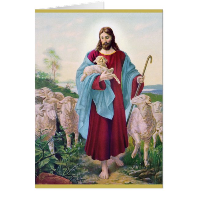 Christus The Good Shepherd Bernard Plockhorst 1878 (Voorkant)