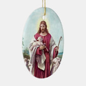 Christus The Good Shepherd Bernard Plockhorst 1878 Keramisch Ornament (Rechts)