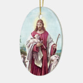 Christus The Good Shepherd Bernard Plockhorst 1878 Keramisch Ornament (Links)