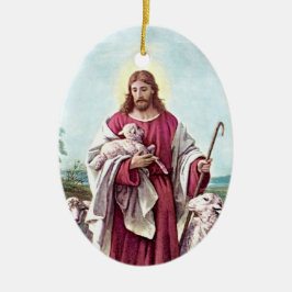 Christus The Good Shepherd Bernard Plockhorst 1878 Keramisch Ornament