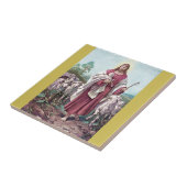 Christus The Good Shepherd Bernard Plockhorst 1878 Tegeltje (Zijkant)