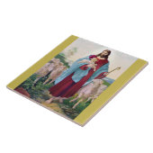 Christus The Good Shepherd Bernard Plockhorst 1878 Tegeltje (Zijkant)