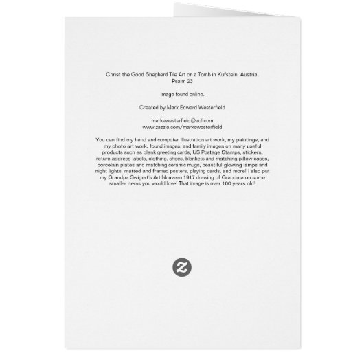 Christus The Good Shepherd Tiling, Kustein, Oosten (Achterkant)