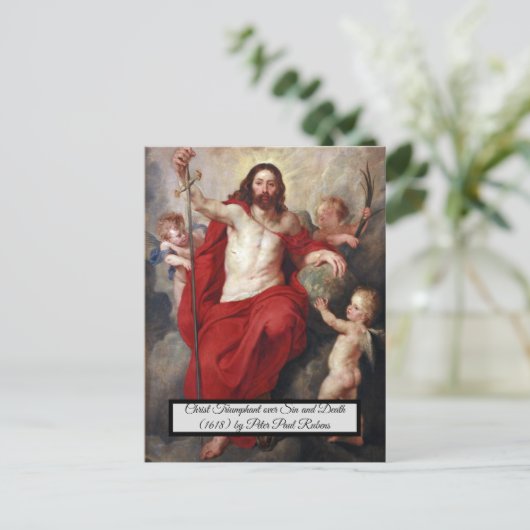 Christus triomfeert over de dood briefkaart (Staand voorkant)
