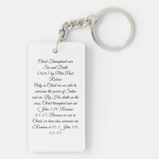 Christus triomfeert over de dood sleutelhanger (achterkant)