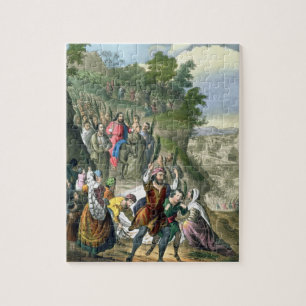 Christus Triumphal Entry in Jeruzalem, uit een bi Legpuzzel