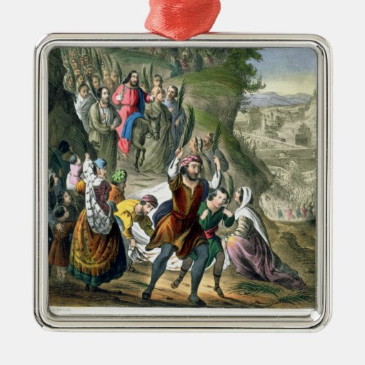 Christus Triumphal Entry in Jeruzalem, uit een bi Metalen Ornament (Voorkant)