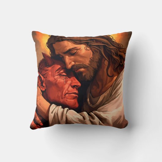 Christus troost Lucifer Sierkussen (Achterkant)