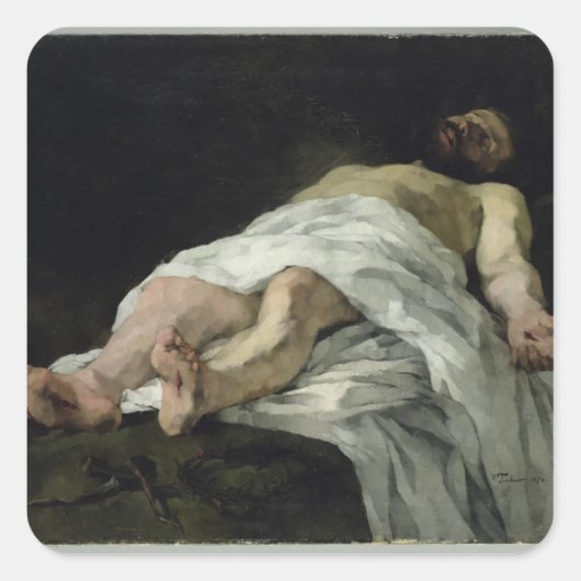 Christus uit het kruis gehaald, 1874 vierkante sticker (Voorkant)