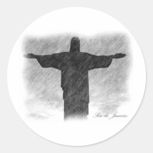 Christus Verlosser 1 Ronde Sticker
