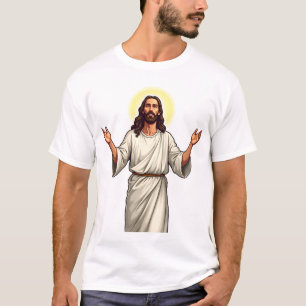 Christus Verlosser Handen Vintage Gravure T-shirt 