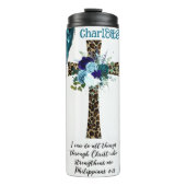 Christus versterkt: Leopard Cross Thermosbeker (Voorkant)