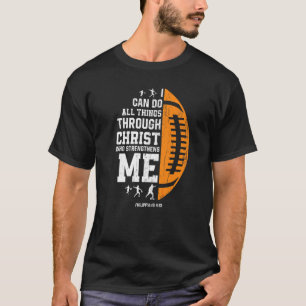 Christus versterkt me Religieuze Christelijke Rugb T-shirt