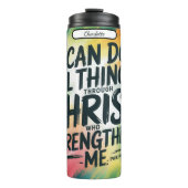 Christus versterkt mij: Filippenzen 4:13 Thermosbeker (Voorkant)