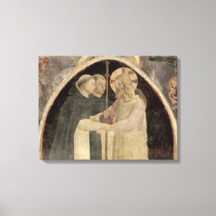 Christus verwelkomt twee Dominicaanse Friars (fres Canvas Afdruk