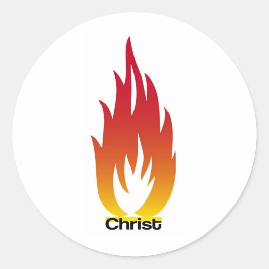 Christus vlam ronde sticker (Voorkant)
