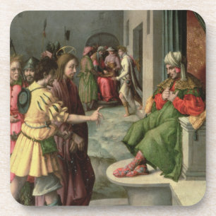 Christus voor Caiaphas, c.1535 (olie op het paneel Drankjes Onderzetter