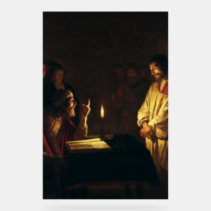 Christus voor Caiaphas door Honthorst Fine Art Acryl Bord