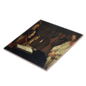 Christus voor Caiaphas (olie op canvas) Tegeltje (Zijkant)