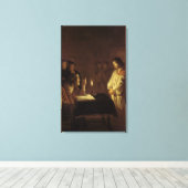 Christus voor de Hoge Priester, 1617 Canvas Afdruk (Insitu (Houten vloer))