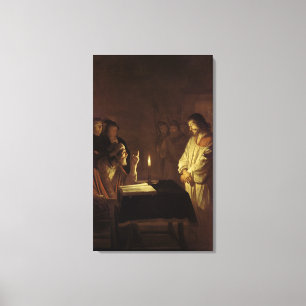 Christus voor de Hoge Priester, 1617 Canvas Afdruk