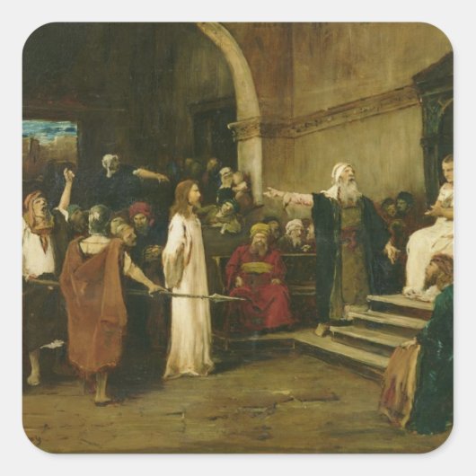 Christus voor de piloot, 1880 vierkante sticker (Voorkant)