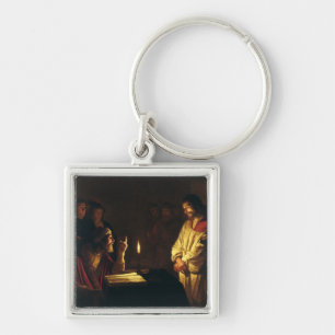 Christus voor Kajafas door Honthorst Fijne Kunst Sleutelhanger
